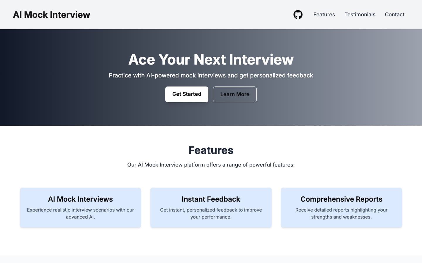 AI Mock Interviewer — live app · role-based interviews with instant feedback